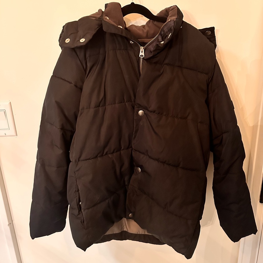 Black Puffer Jacket with Hood